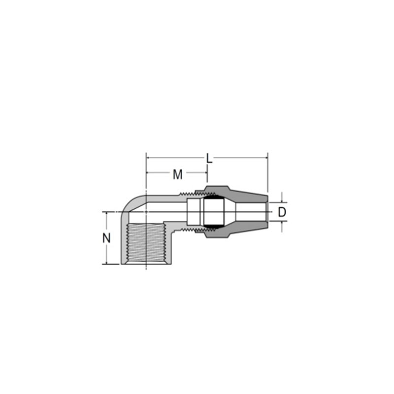 D.O.T air brake copper tubing 90°Female elbow [Ref.SAE N0.120203BA]