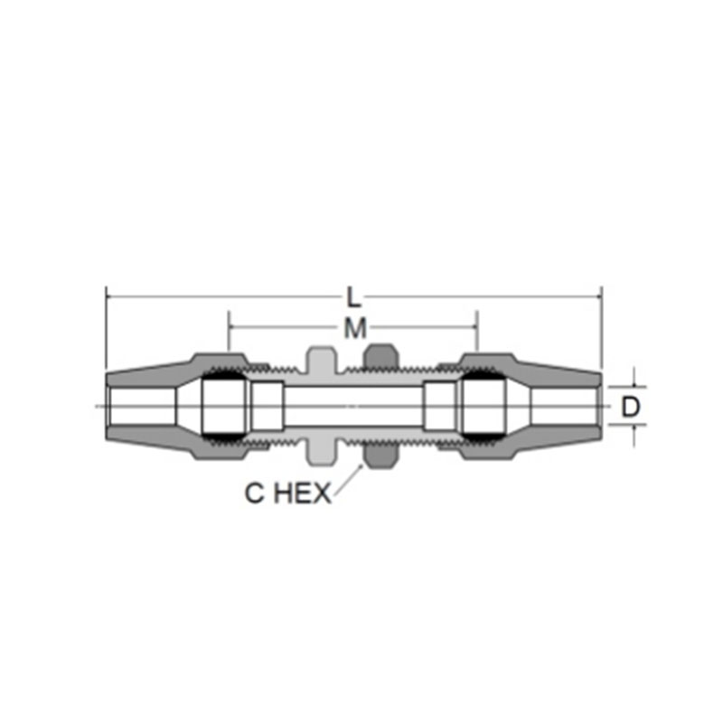 D.O.T air brake copper tubing bulkhead union