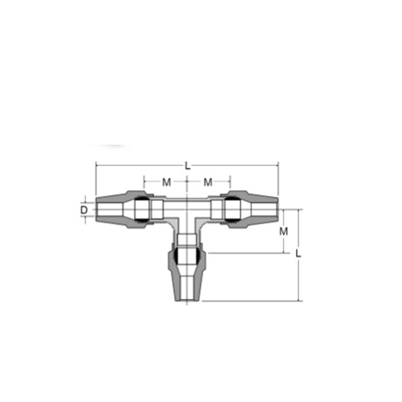 D.O.T air brake copper tubing union tee [Ref.SAE N0.120401BA]