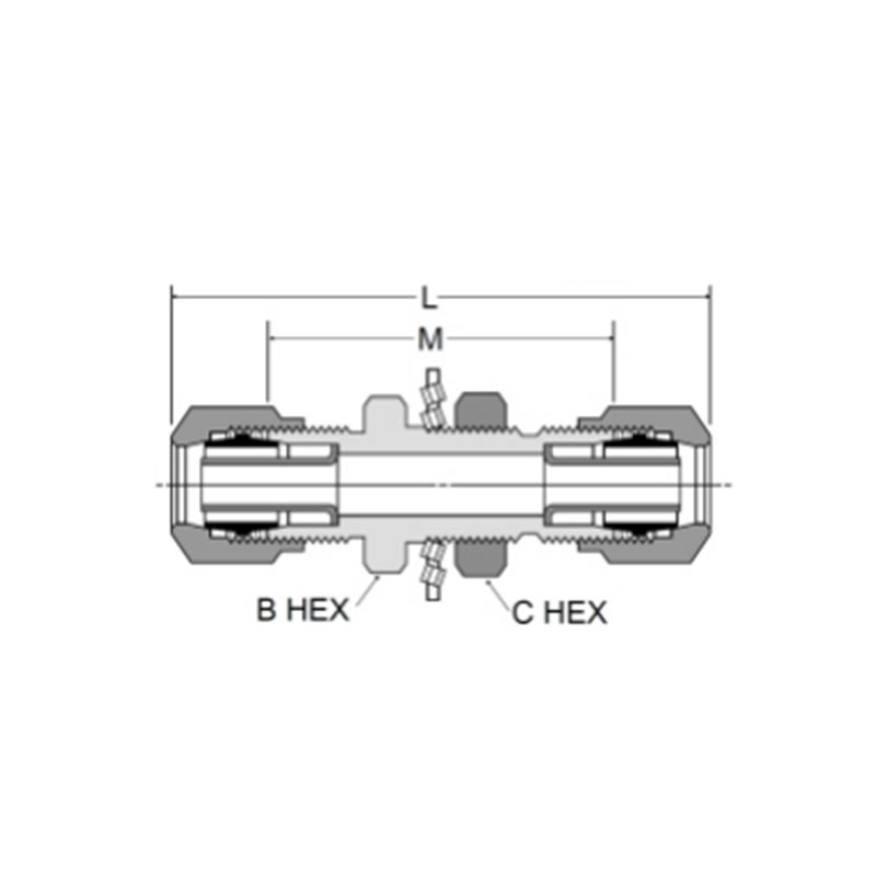 D.O.T air brake nylon tubing bulkhead union