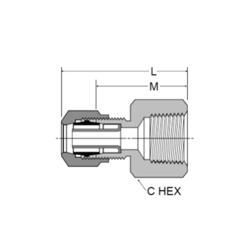 D.O.T air brake nylon tubing female connector [Ref.SAE No.100103 BA]