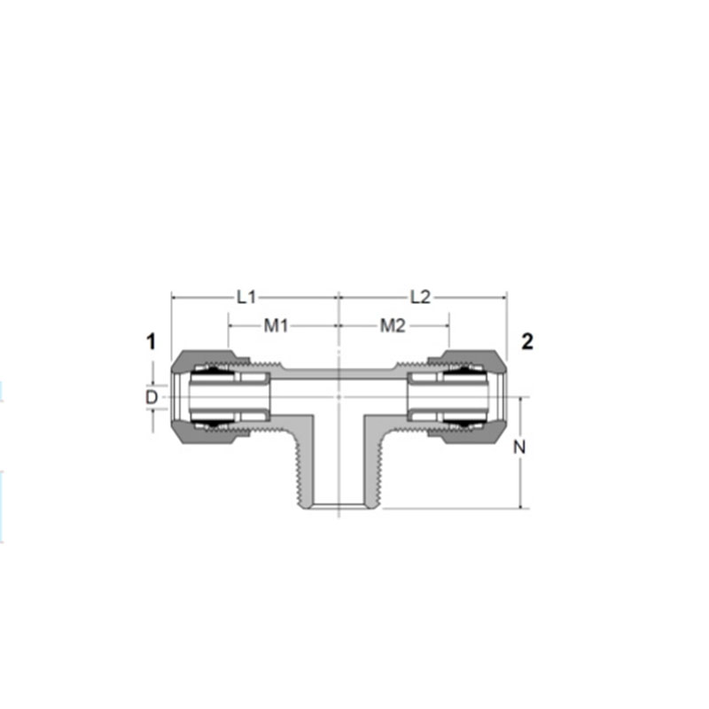 D.O.T air brake nylon tubing male branch tee [Ref.SAE.No 100425 BA]