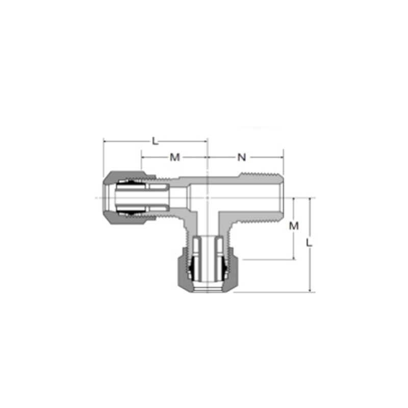 D.O.T air brake nylon tubing male run tee[Ref.SAE.NO 100424BA]