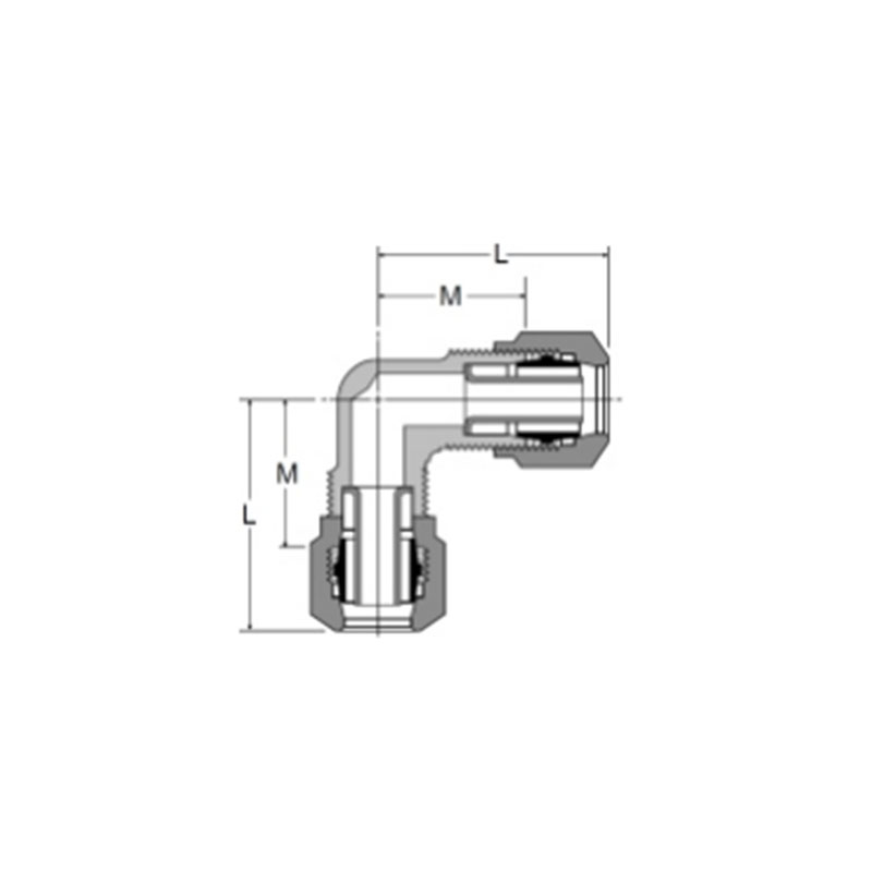 D.O.T air brake nylon tubing union elbow [Ref.SAE No.100201 BA]