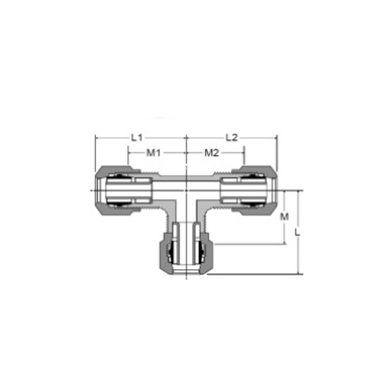 D.O.T air brake nylon tubing union tee [Ref.SAE No.100301 BA]