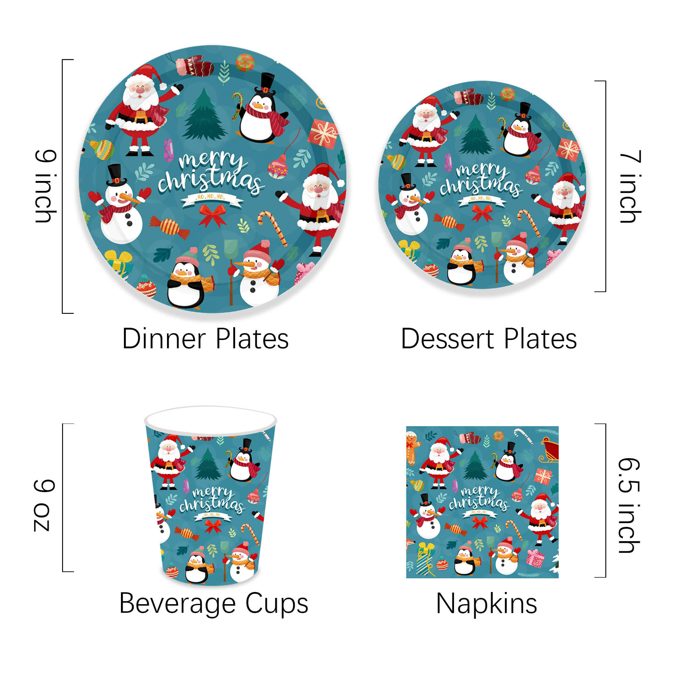 christmas paper plates and napkins