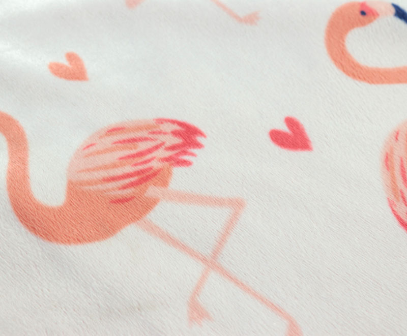 Flamingo-print mink double-layer baby blanket 1120211