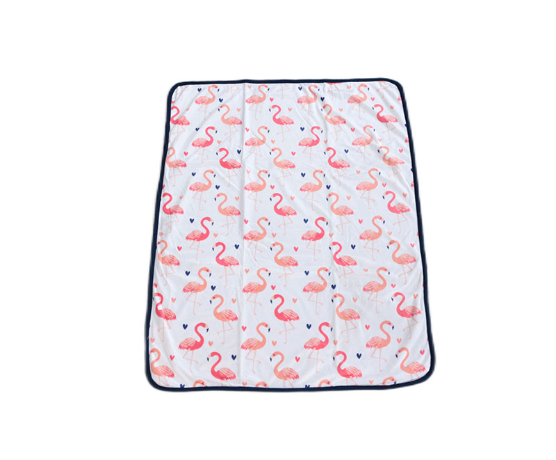 Flamingo-print mink double-layer baby blanket 1120211