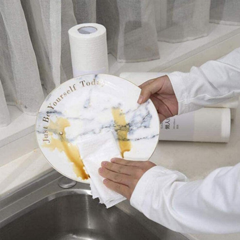 Easy to wash disposable woodpulp roll kitchen wipes nonwoven dish washing cleaning cloth