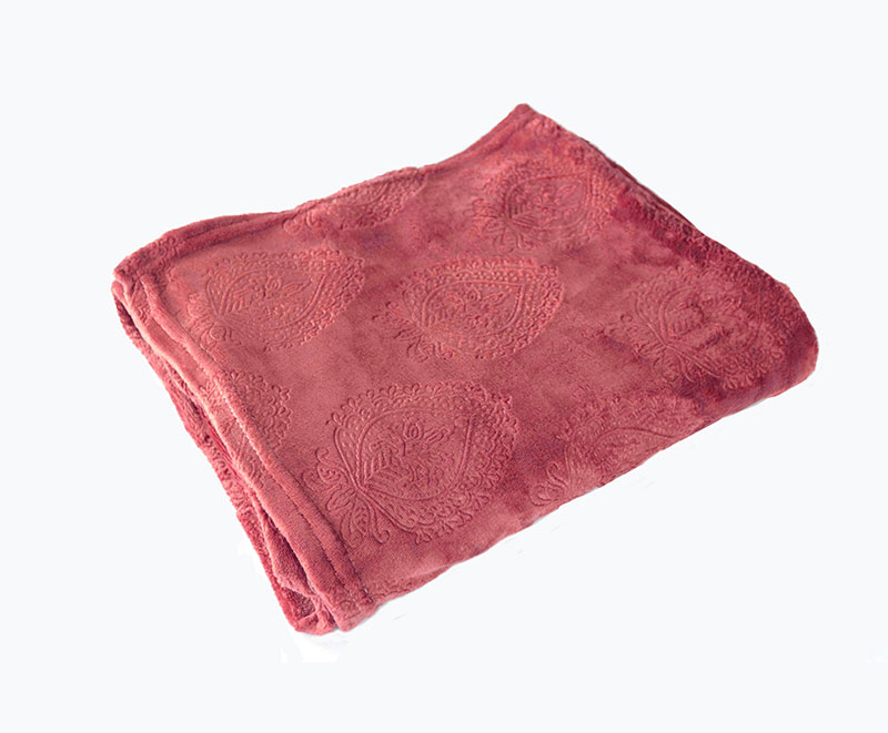 Single layer embossed flannel blanket 1030224