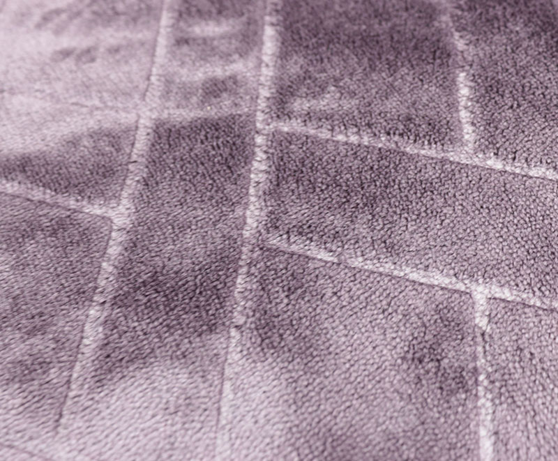 Grey printed embossed flannel with sherpa blanket 12