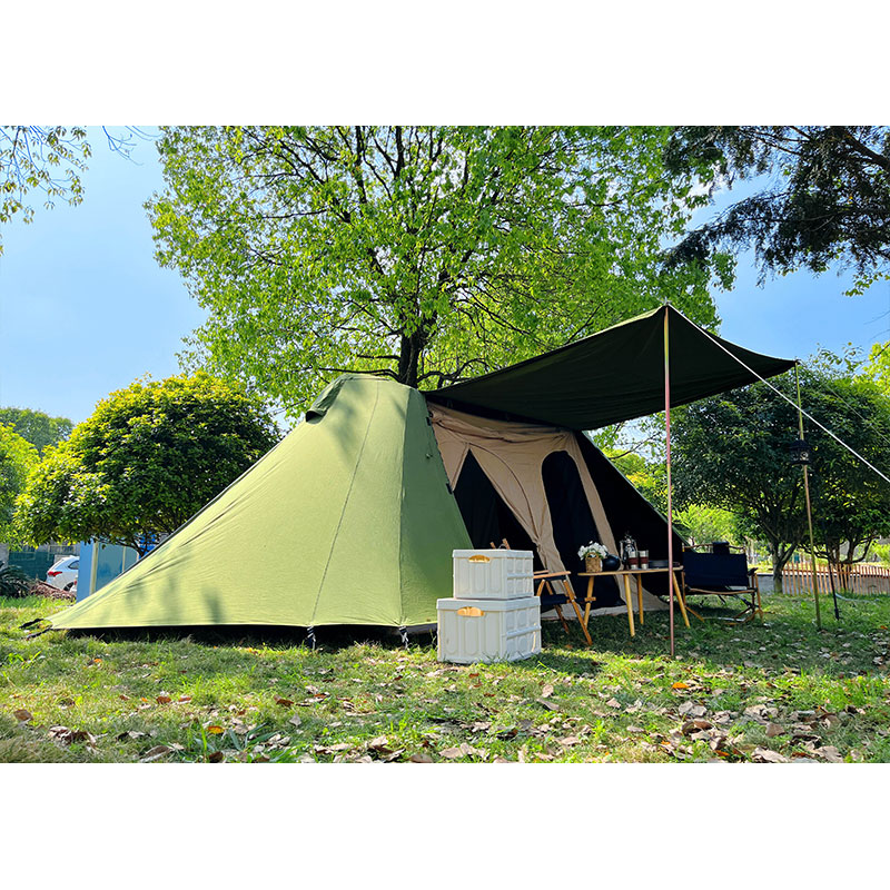 Family canvas camping ridge bar tent glam camp