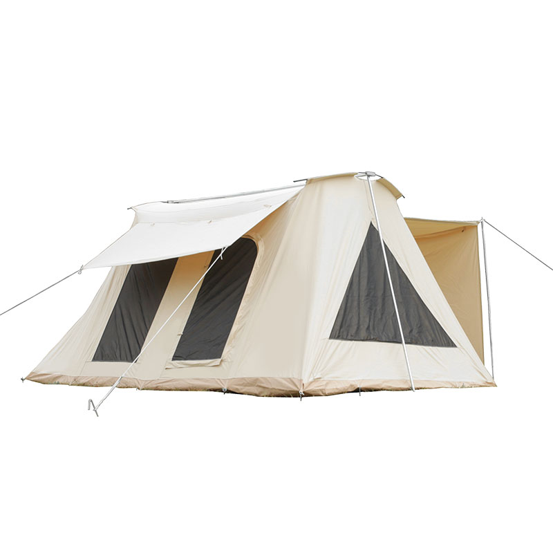 Flex bow canvas tent with double door