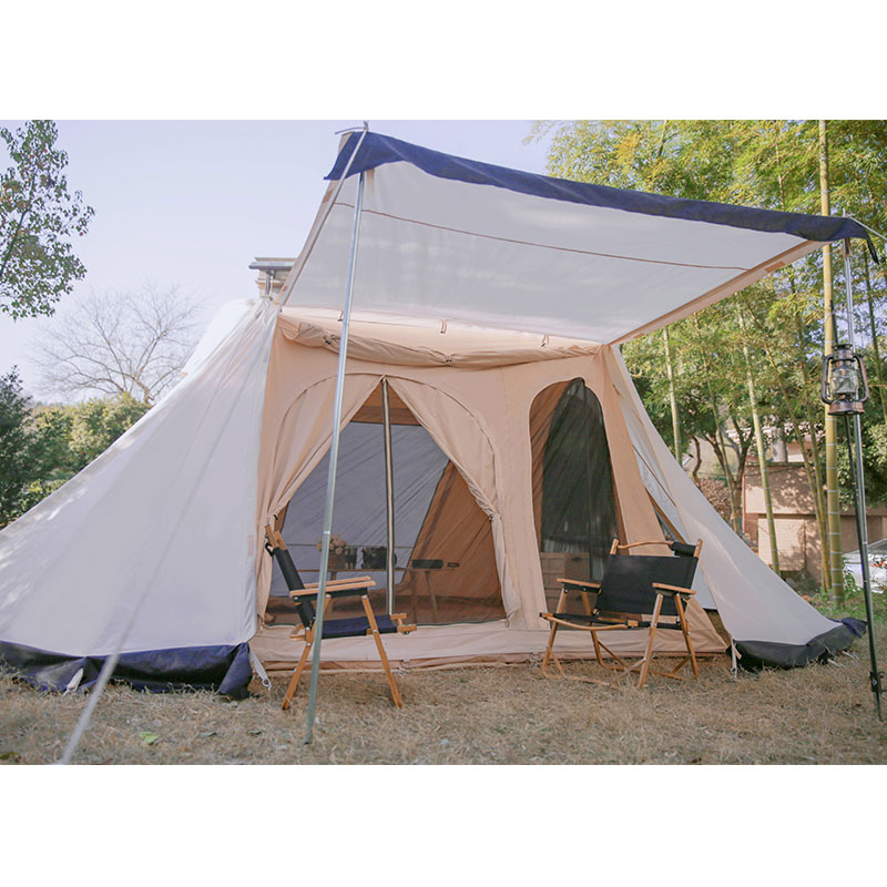 Flex bow canvas tent with shelter glam camp