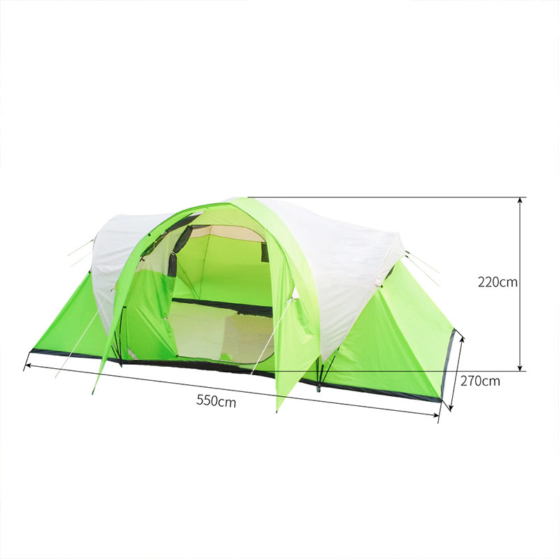 Fluorescent green tunnel tent glam camp
