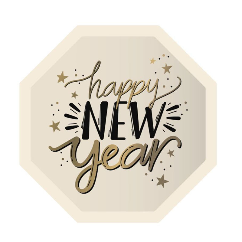 Foil new yearpaper plate HNY00001
