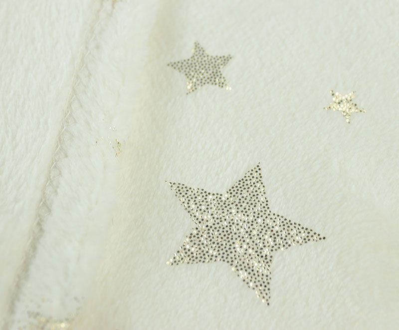 Fleece white star gilded flannel blanket 1030806
