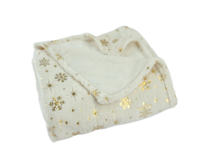 Soft fluffy snowflake gilded flannel blanket 1030807