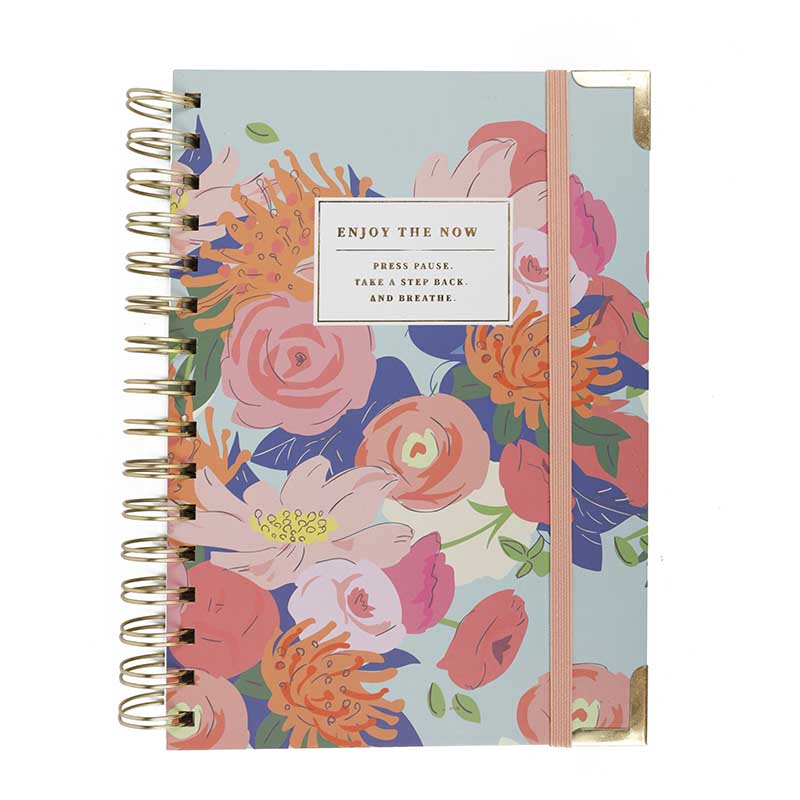 A5 Flower Pattern Spiral Hardcover Notebook