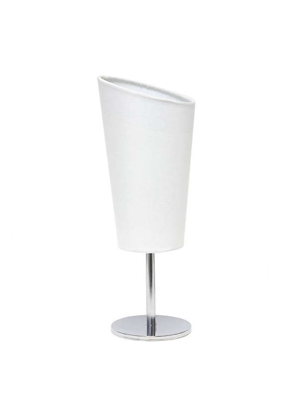 Mini table lamp with angled fabric shade white - simple designsMini table lamp with angled fabric shade white - simple designs