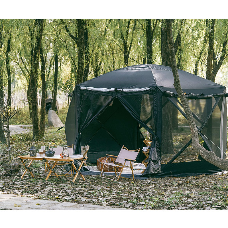 Gazebo black tent glam camp