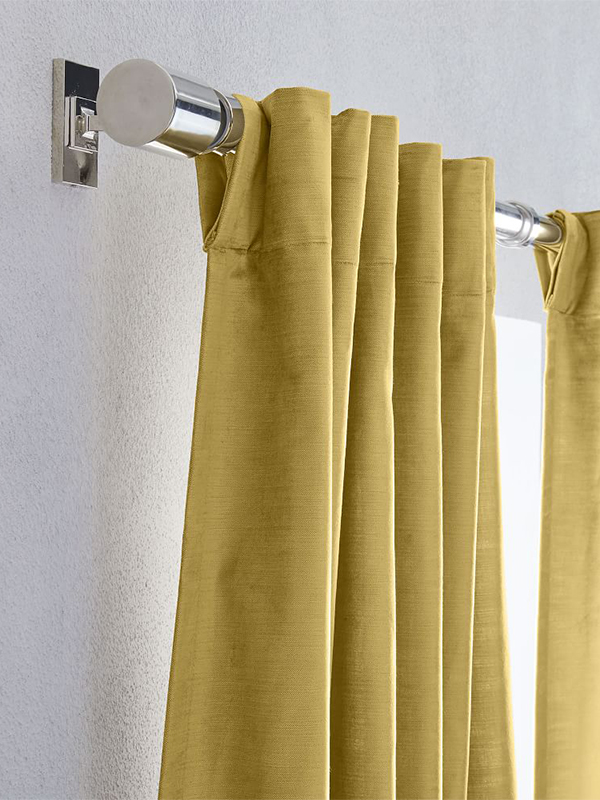 Glossy velvet curtains - mustard