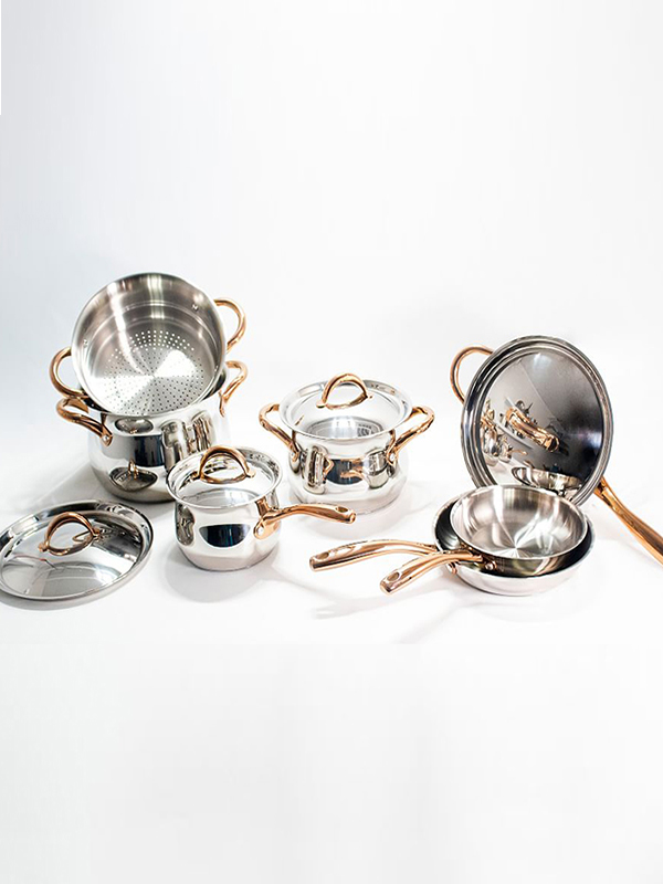 Gold 11-piece cookware set