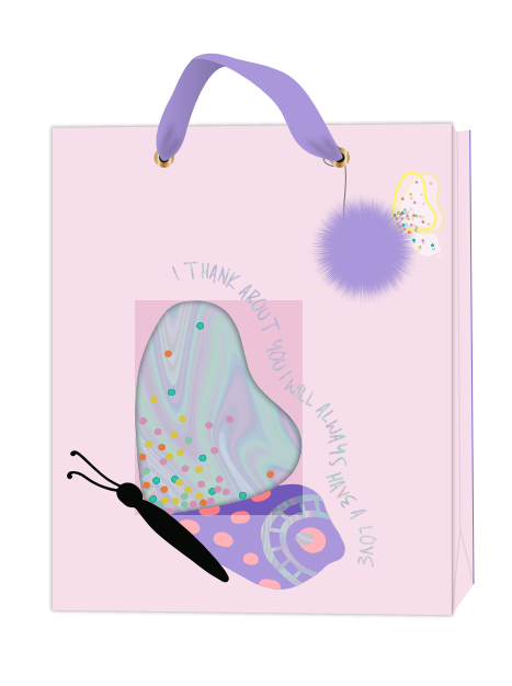 Mother's day butterfly window hairball gift bag HM002