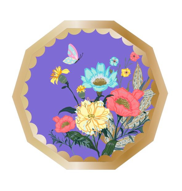 Mother's day party purple themed paper plate HM006