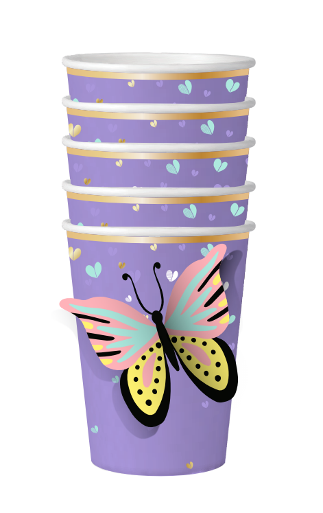 Mother's day party 3d butterfly paper cup HM008