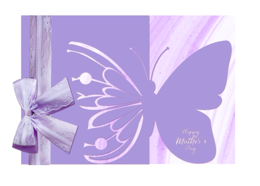 Mother's day butterfly ribbon greeting card HM035-3