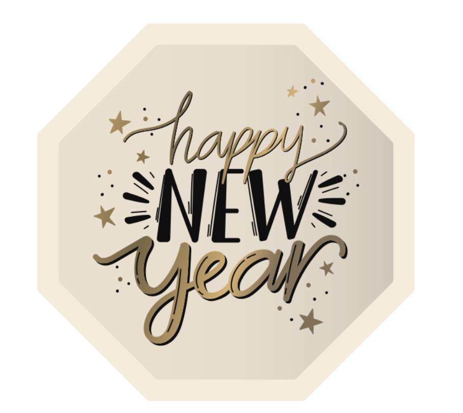 Foil new yearpaper plate HNY00001