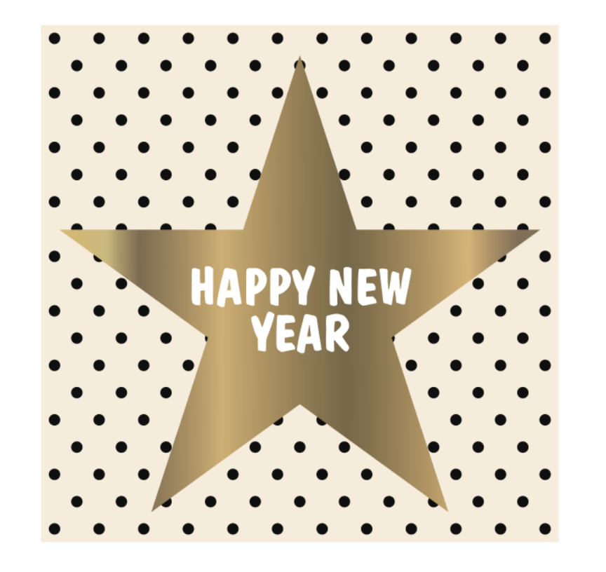 Five-pointed star new year paper napkin HNY00013