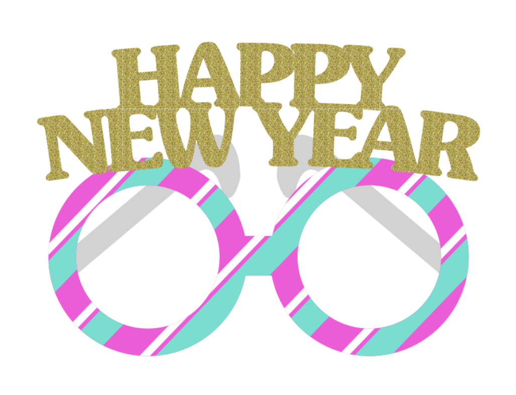 New Year's Party Theme Decorative Paper Glasses HNY00048