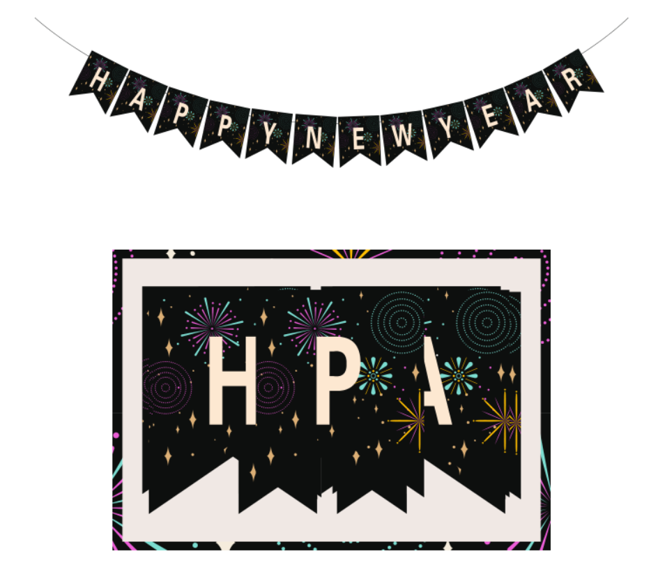 New Year's party decoration props fish tail foil banner HNY00066