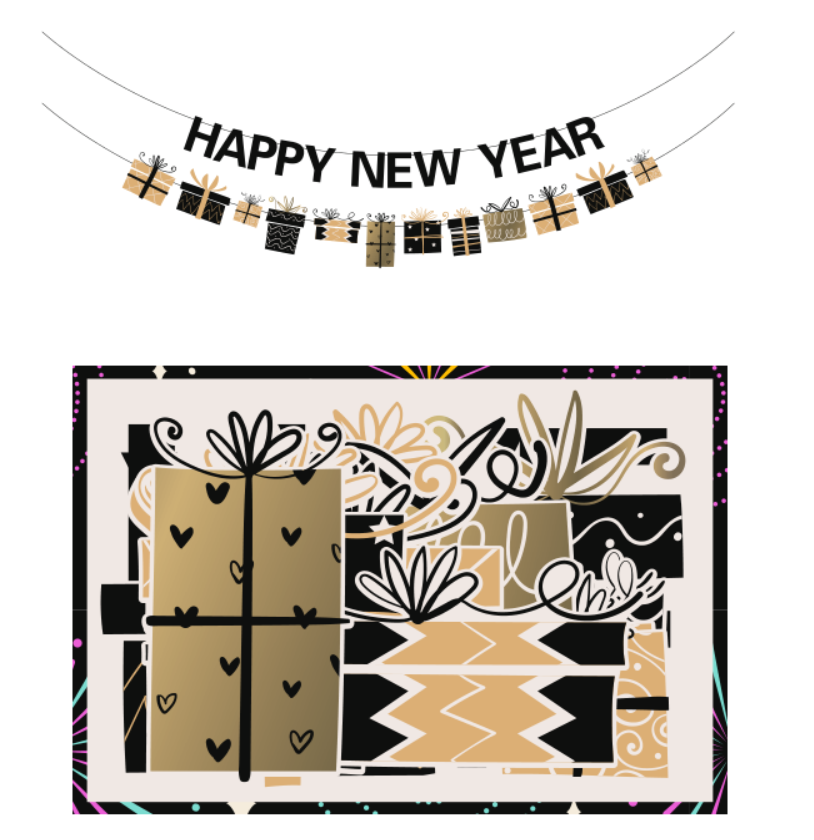 Suit New Year's Banner HNY00068
