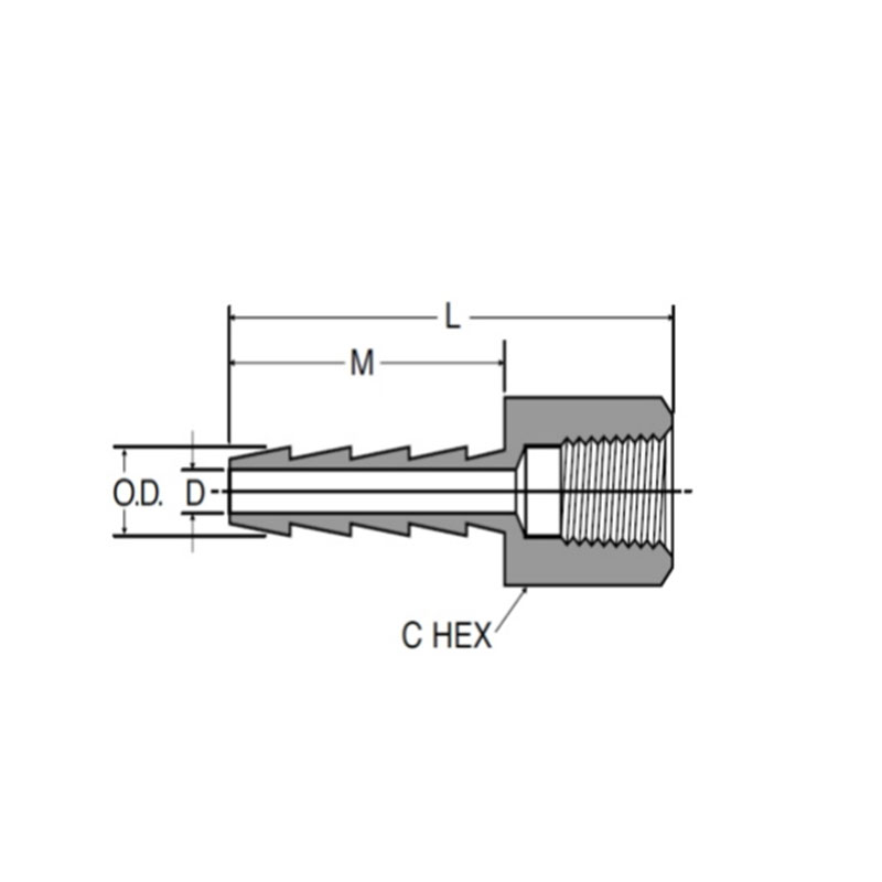 Hose brab & polyethylene tubing female adapter