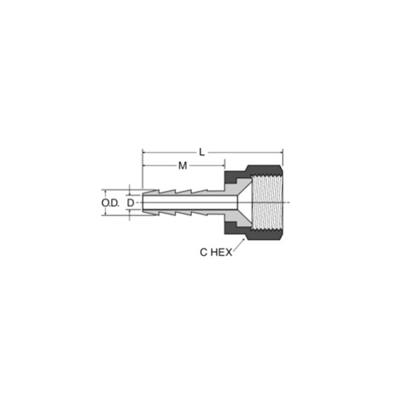 Hose brab & polyethylene tubing hose bard to swivel 45°female flare