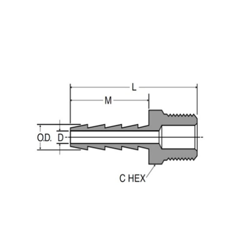 Hose brab & polyethylene tubing male adapter