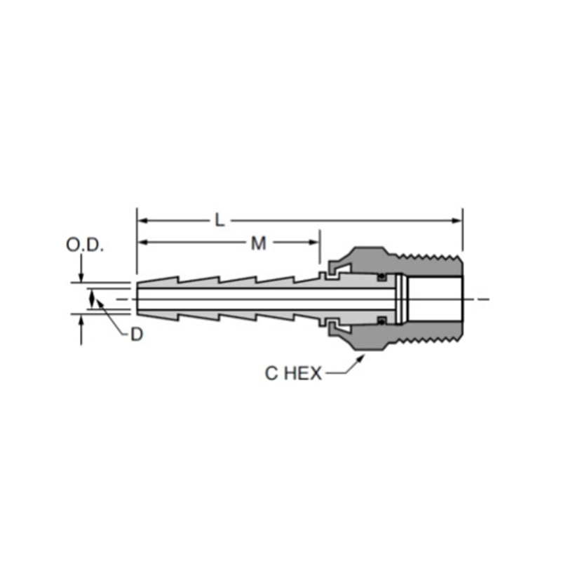 Hose brab & polyethylene tubing swiver male adapter