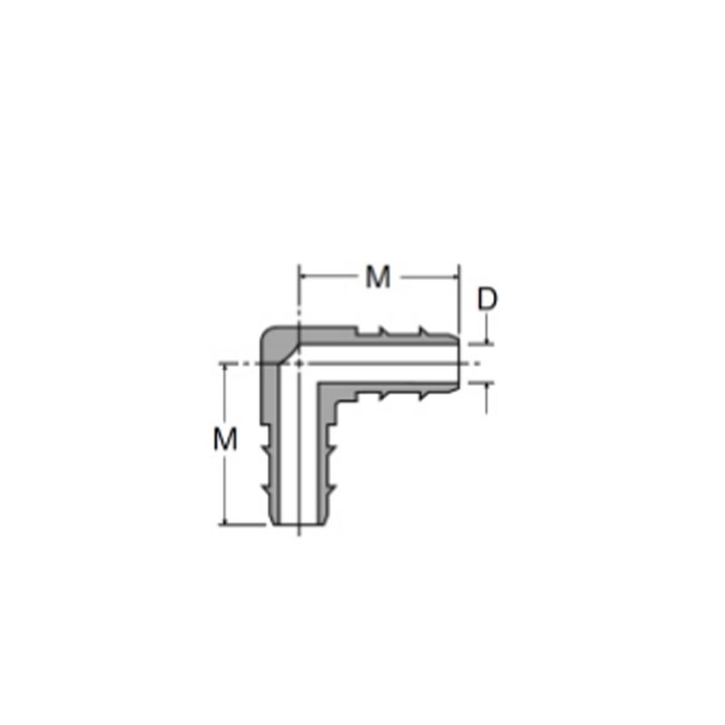 Hose brab & polyethylene tubing union elbow