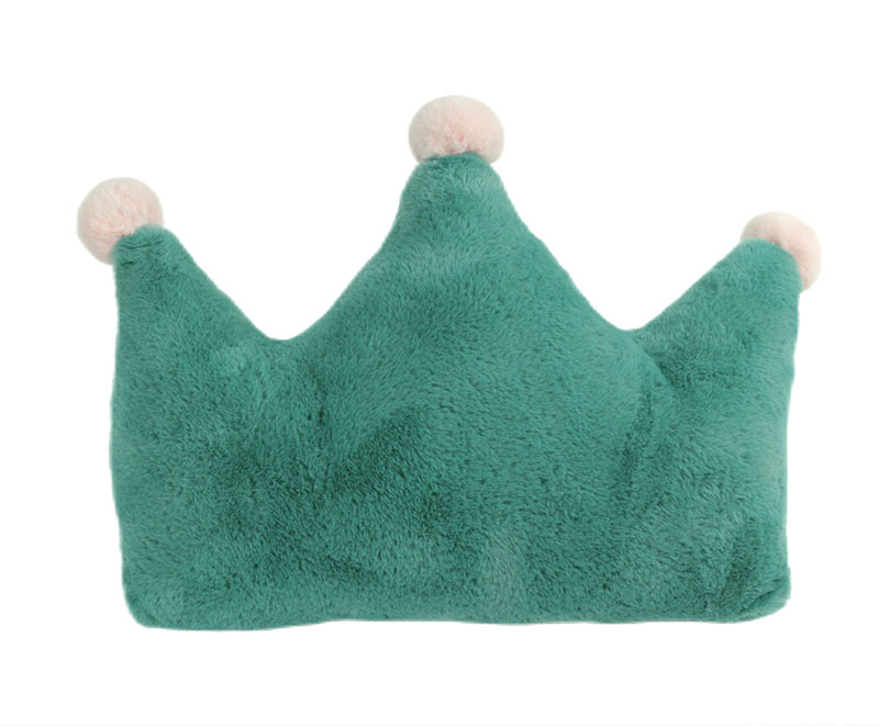 Chevron shaped rabbit fur faux fur cushion in green short plush 1