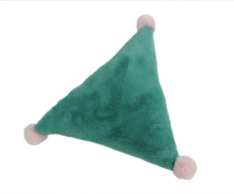 Green triangle shape rabbit fur faux fur cushion 5