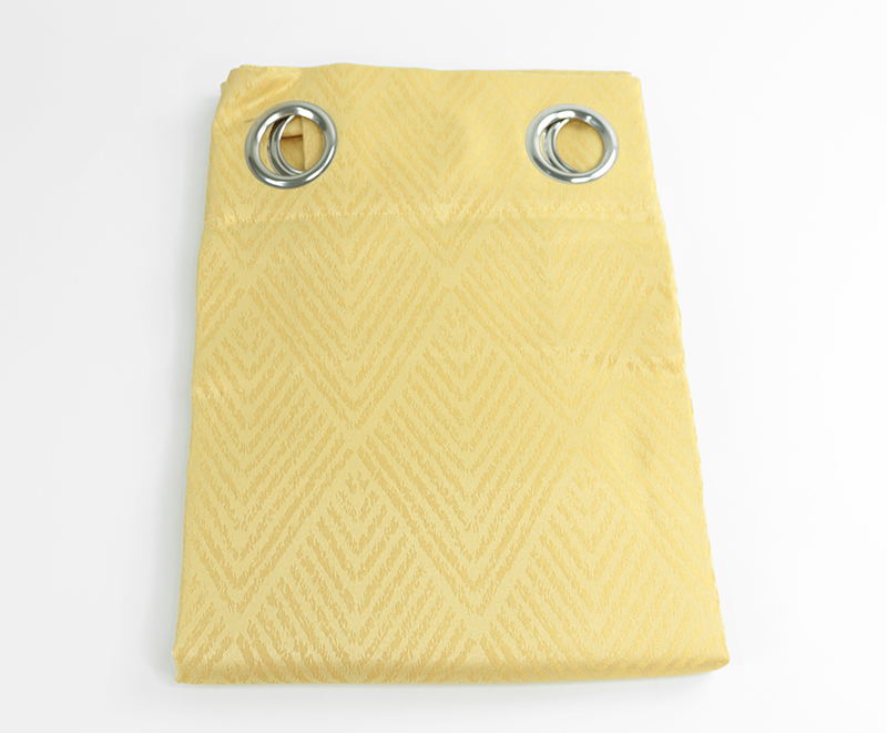 Yellow rhombus jacquard curtains