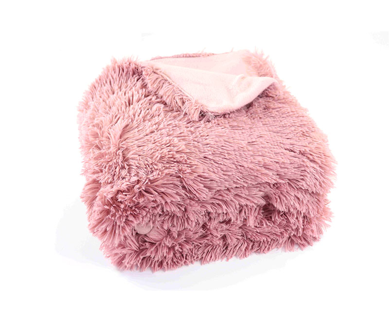 Cute furry candy color PV plush with fleece blanket 1010312