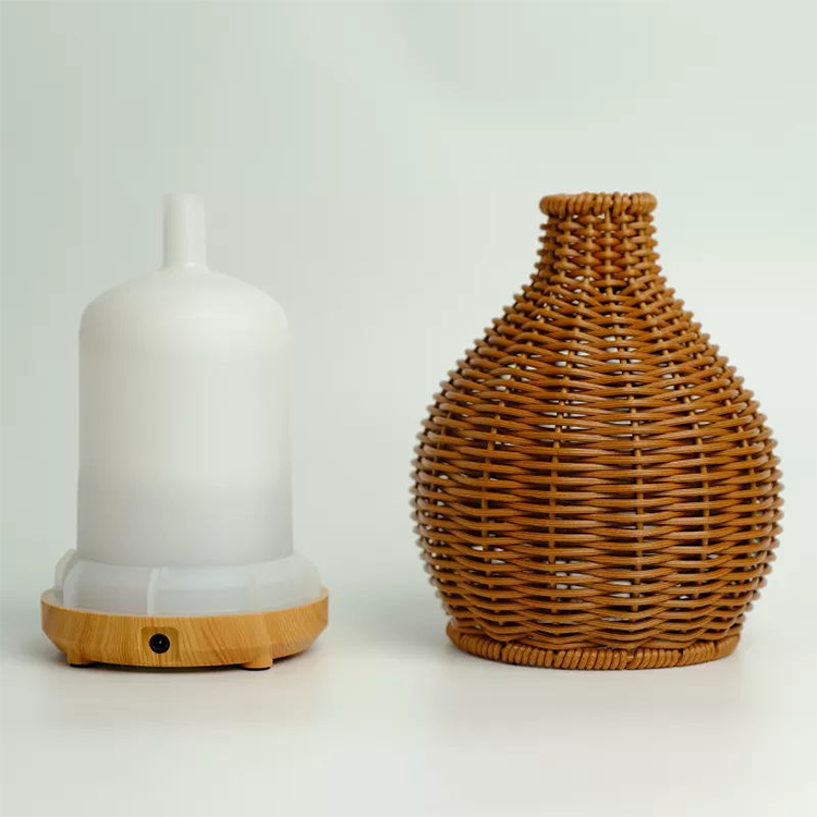 Imitation Rattan Art 80ml Warm Light USB Cable Aroma Diffuser