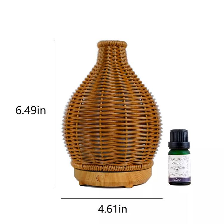 Imitation Rattan Art 80ml Warm Light USB Cable Aroma Diffuser