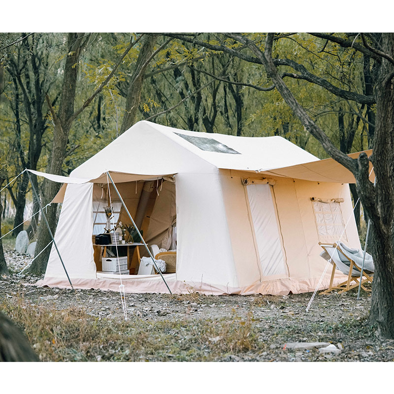 Inflatable canvas tent
