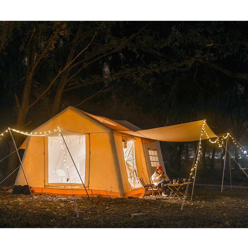 Inflatable canvas tent glam camp