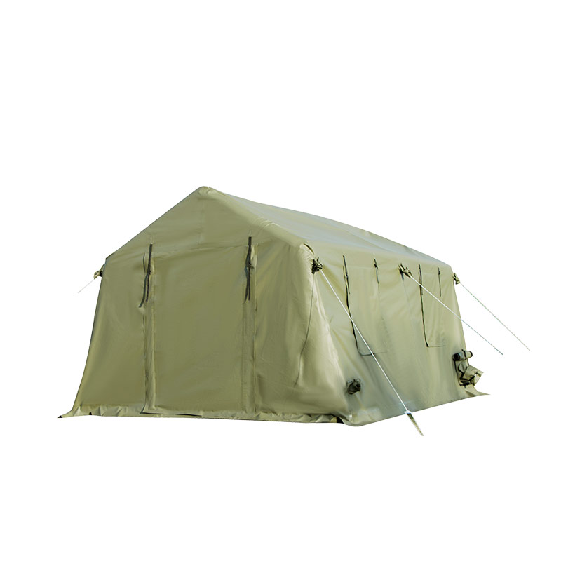 Inflatable military tent